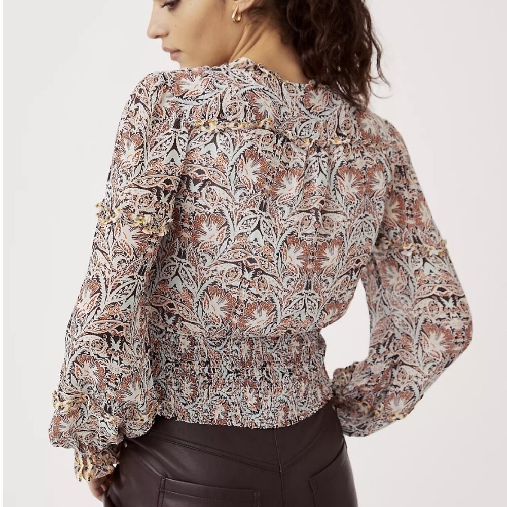 Anthropologie Printed Ruffle Blouse - Picture 2 of 8